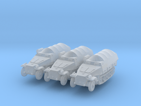 Sdkfz 251/8 D Ambulance (covered) (x3) 1/285 in Clear Ultra Fine Detail Plastic