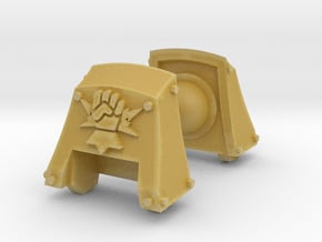 Fist on Thunderbolt Count Dreadnought pads #3 in Tan Fine Detail Plastic