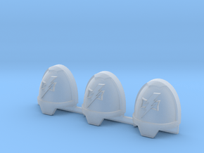 Lightning Warriors Gravus Shoulder Pads x3 L in Clear Ultra Fine Detail Plastic