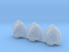 Wing Aggressive shoulder pads x3 L in Clear Ultra Fine Detail Plastic