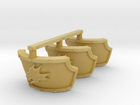 Fire Dragons Centaur Shoulder Pads x3 L in Tan Fine Detail Plastic