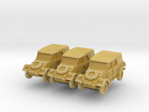 Kubelwagen (covered) (x3) 1/220 in Tan Fine Detail Plastic