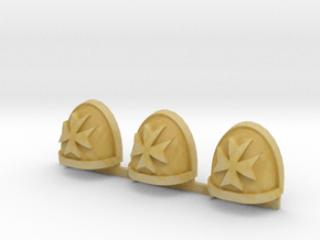 Maltese Cross Gravus Shoulder Pads x3 L #2 in Tan Fine Detail Plastic
