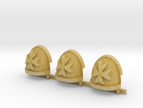 Maltese Cross Gravus Shoulder Pads x3 R #2 in Tan Fine Detail Plastic