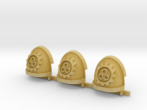 Steel Handed Warriors 3rd clan Gravus pads x3 #1 R in Tan Fine Detail Plastic