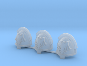 Space Crows Bladeguards shoulder pads x3 R in Clear Ultra Fine Detail Plastic