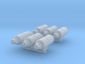 XV8 Mecha Rocket Pods x6 #5 in Clear Ultra Fine Detail Plastic