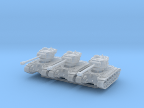 M26 Pershing (no skirts) (x3) 1/220 in Clear Ultra Fine Detail Plastic