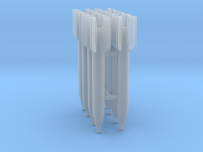 Set of 8 M-13 rocket in 1:24 Scale in Clear Ultra Fine Detail Plastic