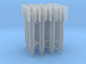 16 M-13 rockets scale 1:16 in Clear Ultra Fine Detail Plastic