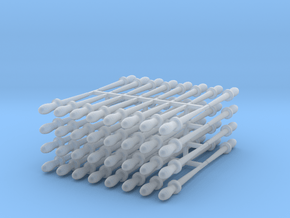 64 1:24 scale belaying pins in Clear Ultra Fine Detail Plastic