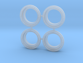 4 Portholes (1" or 26mm outside diameter) in Clear Ultra Fine Detail Plastic