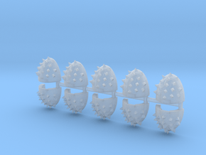Spiked Mk6 shoulder pads x10 in Clear Ultra Fine Detail Plastic