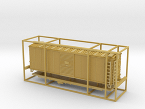 N Scale PRR X29B Boxcar Coarse Details w/ cage in Tan Fine Detail Plastic