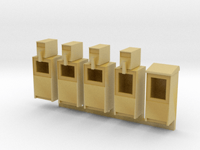 Newspaper Boxes in O scale in Tan Fine Detail Plastic