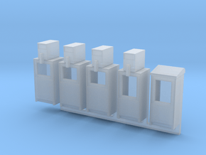 Newspaper Boxes in O scale in Clear Ultra Fine Detail Plastic