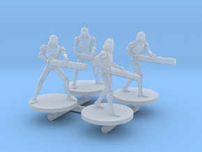23mm Phase 2 Clone Troopers Z-6 Rotary Cannon (4) in Clear Ultra Fine Detail Plastic