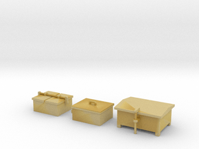 HO Railroad Signal Boxes - Small in Tan Fine Detail Plastic