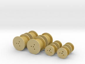 O Scale Cable Reels, Small in Tan Fine Detail Plastic