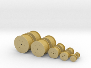 HO Scale Cable Reels Assorted in Tan Fine Detail Plastic