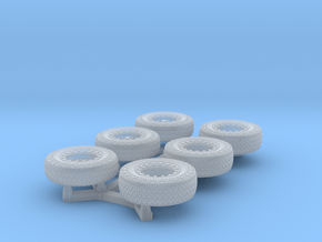 Dune Buggy Tires 1/64 scale in Clear Ultra Fine Detail Plastic