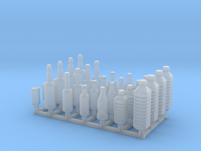 Bottles and Soda Cans 1/24 scale in Clear Ultra Fine Detail Plastic