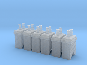 Chimney Stack 1 X 6 N Scale in Clear Ultra Fine Detail Plastic