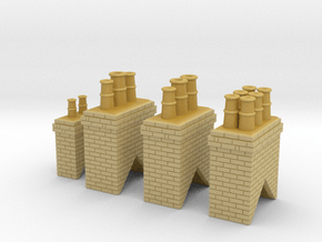 Chimney Types 1,2,3 & 4 OO Scale in Tan Fine Detail Plastic
