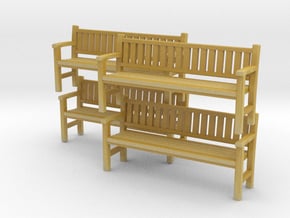 Park Bench-v2 - UK N Scale X 4 in Tan Fine Detail Plastic