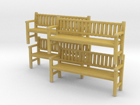 Park Bench-v2 - 1 To 200 Scale X 4 in Tan Fine Detail Plastic