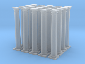 20 Doric Columns 20mm high v4 in Clear Ultra Fine Detail Plastic