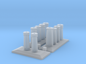 Metcalfe Terrace Houses - Chimney Pots-- OO Scale in Clear Ultra Fine Detail Plastic