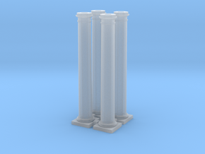 4 Doric Columns  3500mm high at 1 to 76 scale in Clear Ultra Fine Detail Plastic