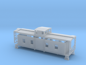 N Wood Caboose Southern Railway Style in Clear Ultra Fine Detail Plastic