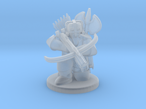 Dwarf Fighter with Portable Ballista in Clear Ultra Fine Detail Plastic