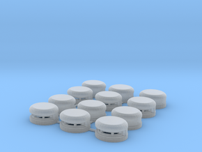 Set of 12 Oval Bunker / Pill Box in Clear Ultra Fine Detail Plastic