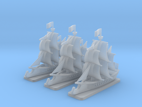 Ram Frigate Squadron with bases, 22 gun: 1/500 in Clear Ultra Fine Detail Plastic