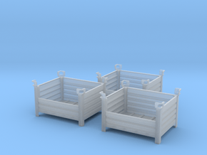 Stackable Container Type2 (3x) in Clear Ultra Fine Detail Plastic