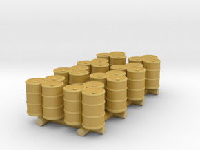 Set of 3 Oil Drums (x8) in Tan Fine Detail Plastic