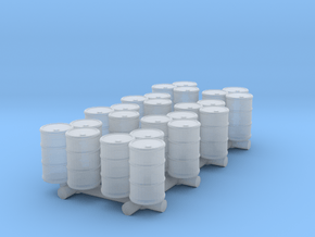 Set of 3 Oil Drums (x8) in Clear Ultra Fine Detail Plastic