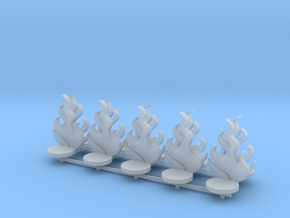Flames with round base (x10) in Clear Ultra Fine Detail Plastic