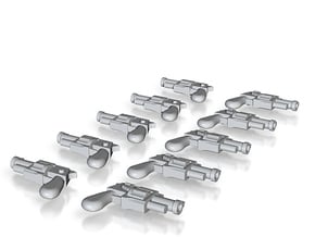 10 Miniature Revolvers in Clear Ultra Fine Detail Plastic