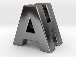 "A & H" 3d Logotype  in Polished Silver