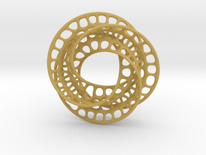 3 quarter twist Möbius strip in Tan Fine Detail Plastic