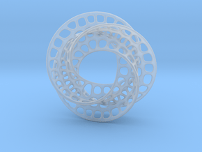 3 quarter twist Möbius strip in Clear Ultra Fine Detail Plastic