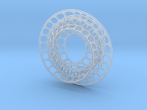 Quarter twist Möbius strip (color) in Clear Ultra Fine Detail Plastic