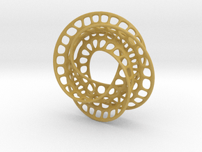 3 quarter twist Möbius strip (color) in Tan Fine Detail Plastic