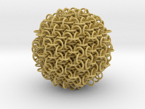 3D chainmaille ball in Tan Fine Detail Plastic