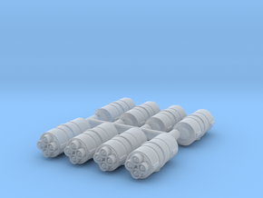 1/270 Rocket Pods (8) in Clear Ultra Fine Detail Plastic