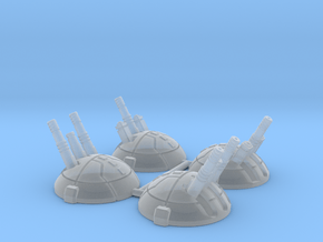 Round Dropship Turrets (4) in Clear Ultra Fine Detail Plastic